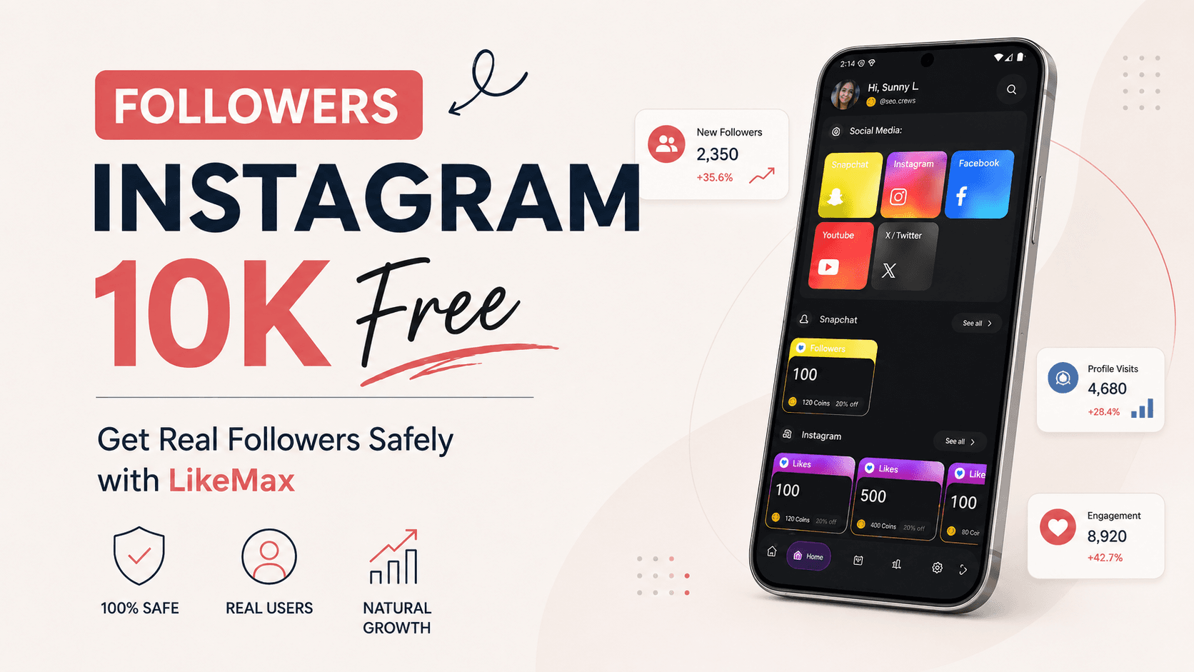 Illustration for the article Followers Instagram 10k Free – Get Real Followers Safely with LikeMax