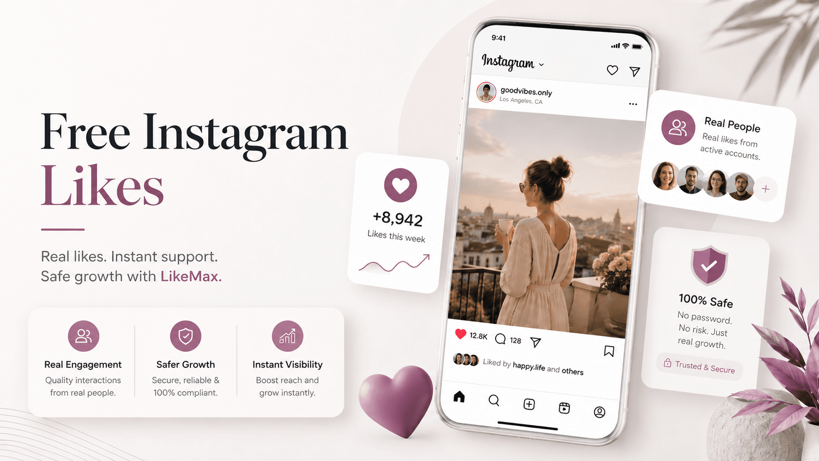 Free Instagram Likes benefits using Likemax