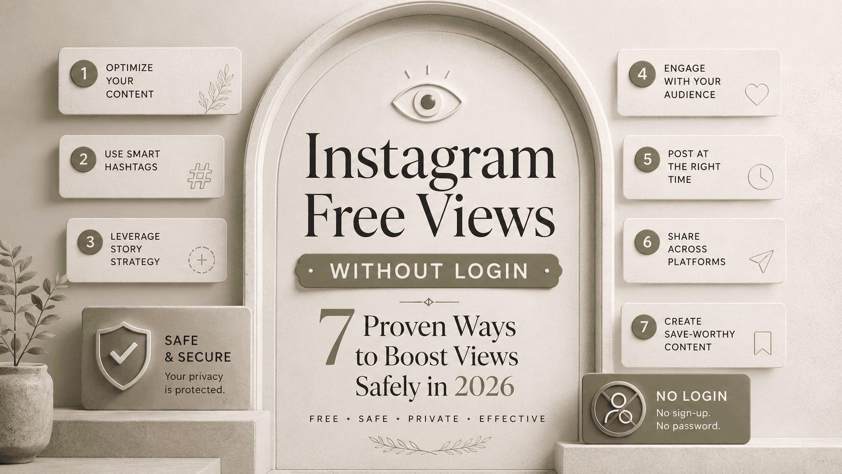 Illustration showing ways to get free instagram reach using Likemax