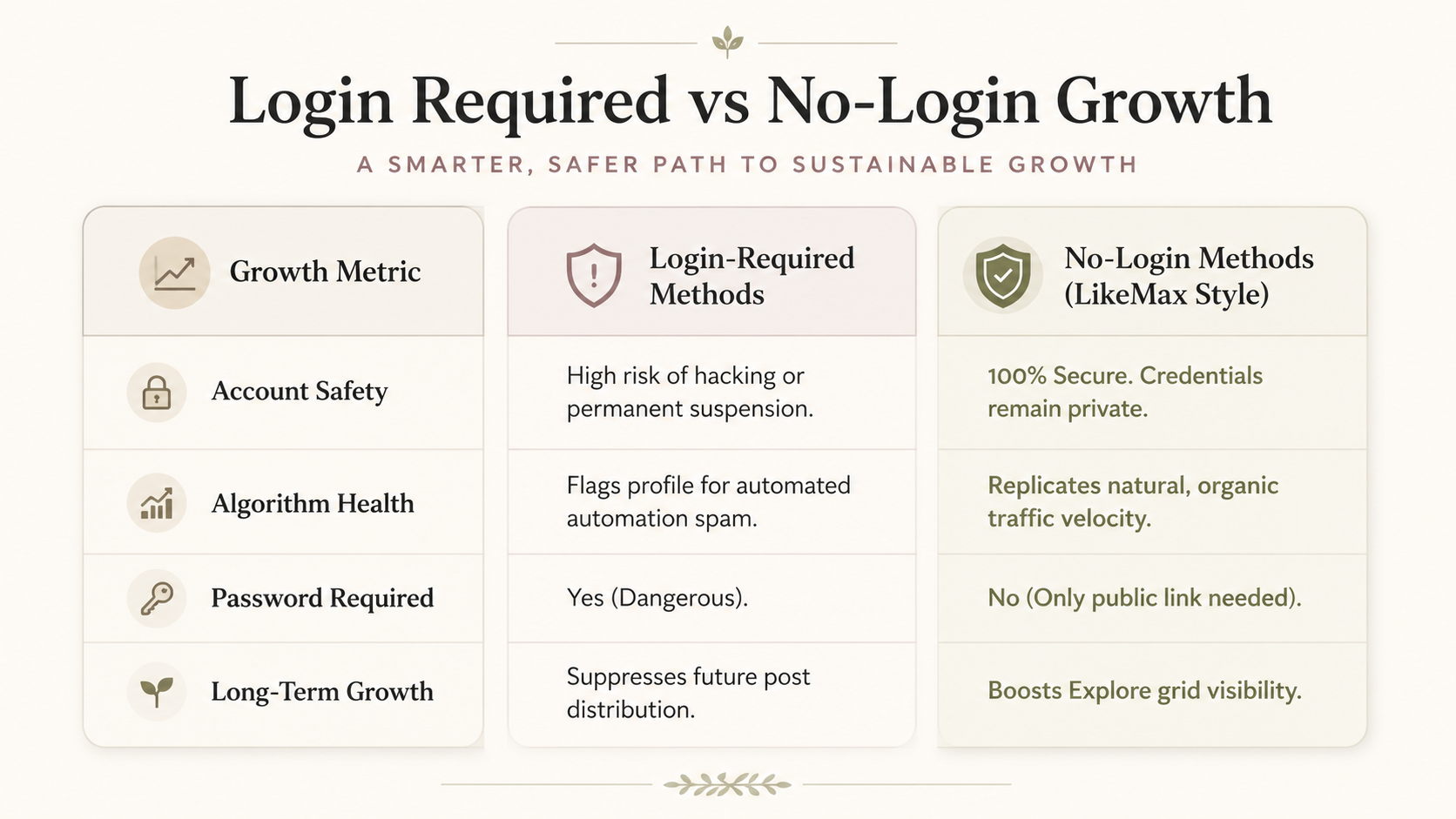Difference between login platforms and instagram free views without login platforms