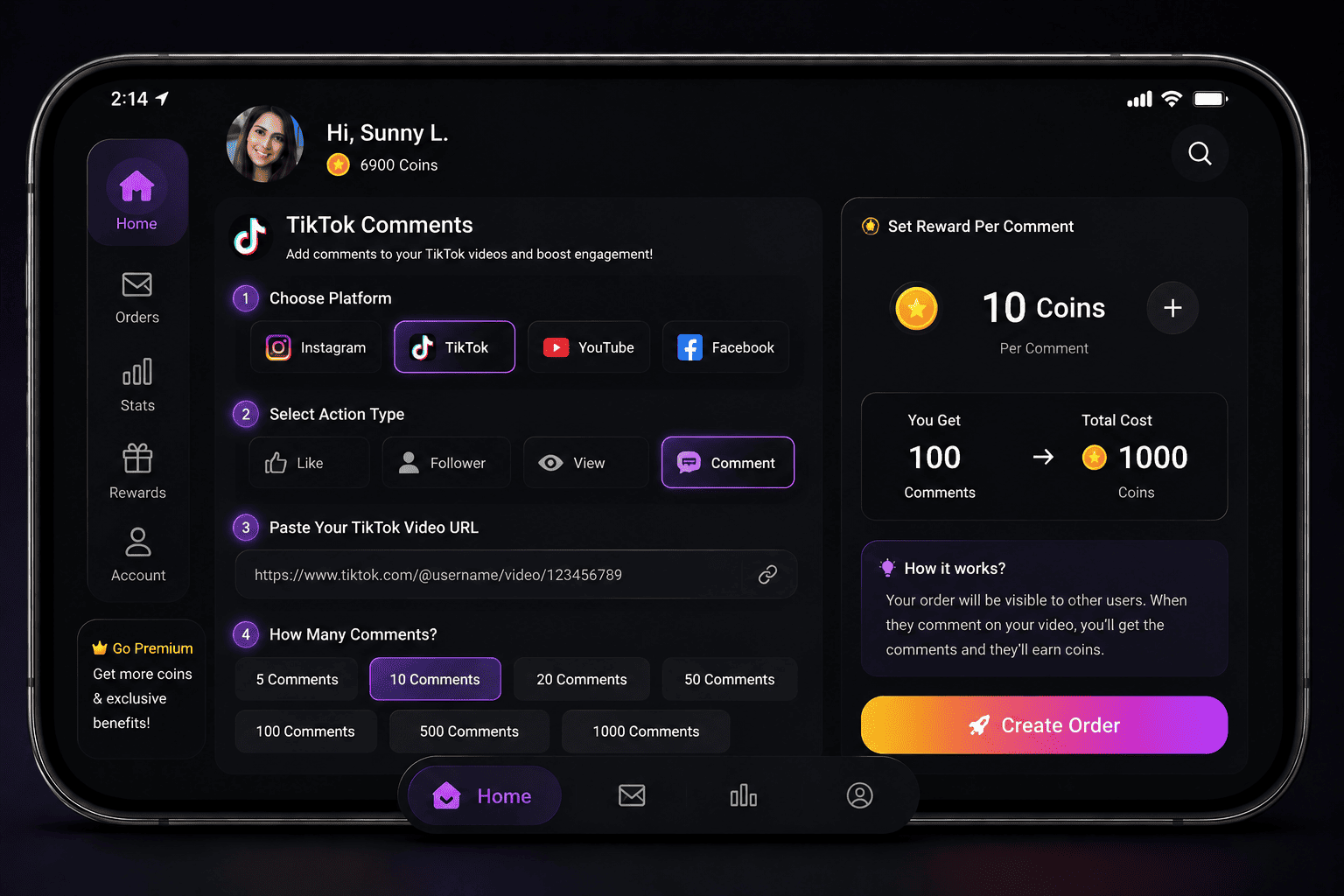 Get instant free TikTok comments using Likemax service from appstore and playstore