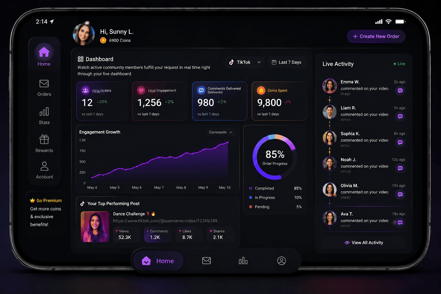 Get likes, followers , views and free TikTok comments instantly and safely no bot using Likemax