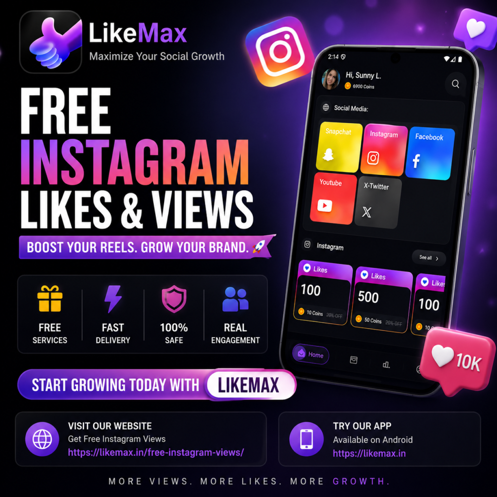 LikeMax app for free Instagram views and likes